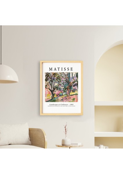 Henri Matisse Landscape Doğal Ahşap Çerçeveli Tekli Tablo Seti