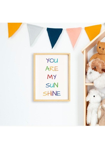 Çocuk Sunshine-Güneş Işığı Doğal Ahşap Çerçeveli Tekli Tablo Seti