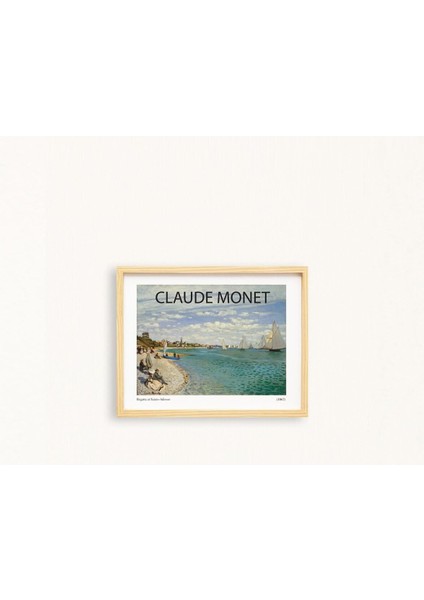 Claude Monet Seashore Doğal Ahşap Çerçeveli Tekli Tablo Seti fiyatları