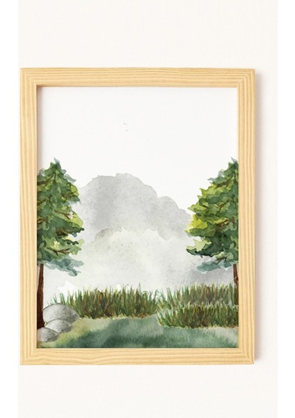 Vintage Doğal Ahşap Çerçeveli 3'lü Tablo Seti modelleri