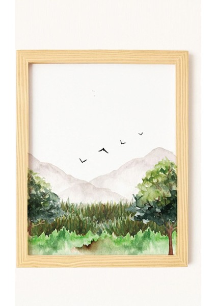 Vintage Doğal Ahşap Çerçeveli 3'lü Tablo Seti indirimleri