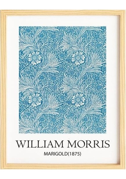 William Morris Marigold Doğal Ahşap Çerçeveli Tekli Tablo Seti