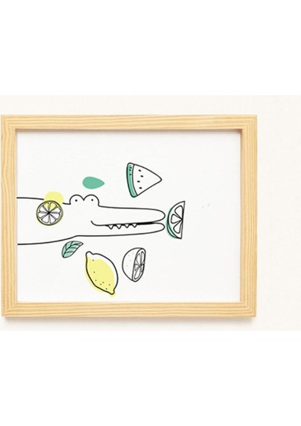 Çocuk Odası Doğal Ahşap Çerçeveli 4'lü Tablo Seti fırsatları
