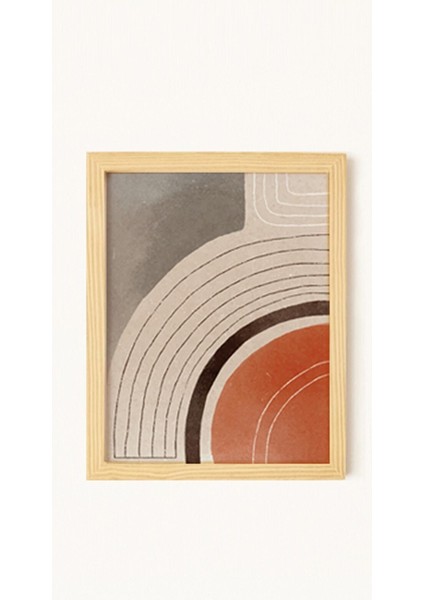 Soyut Lines Doğal Ahşap Çerçeveli 3'lü Tablo Seti fırsatları