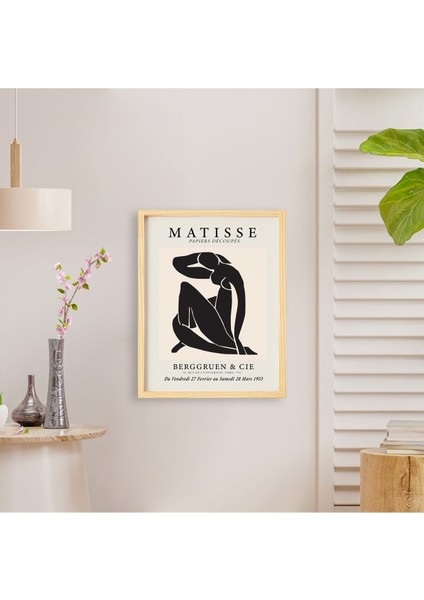 Henri Matisse Decoupes4 Doğal Ahşap Çerçeveli Tekli Tablo Seti