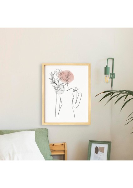 Bohem-Love1-Aşk Doğal Ahşap Çerçeveli Tekli Tablo Seti