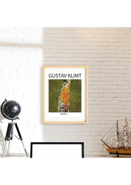 Gustav Klimt Hope Doğal Ahşap Çerçeveli Tekli Tablo Seti