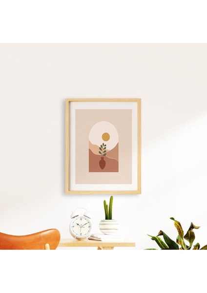 Bohem-Gün3 Doğal Ahşap Çerçeveli Tekli Tablo Seti