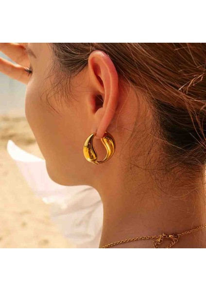 316L Gold Çelik Kararmaz Trend Küpe fiyatları