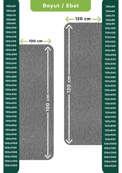 Kaydırmaz Gri Karmaşık Paspas EN:100cm 100 x 900 cm