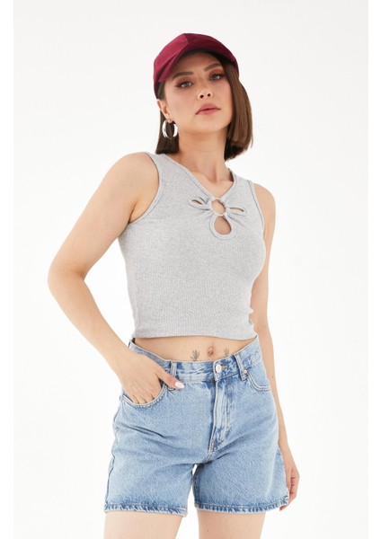 Pencere Detay Crop Bluz