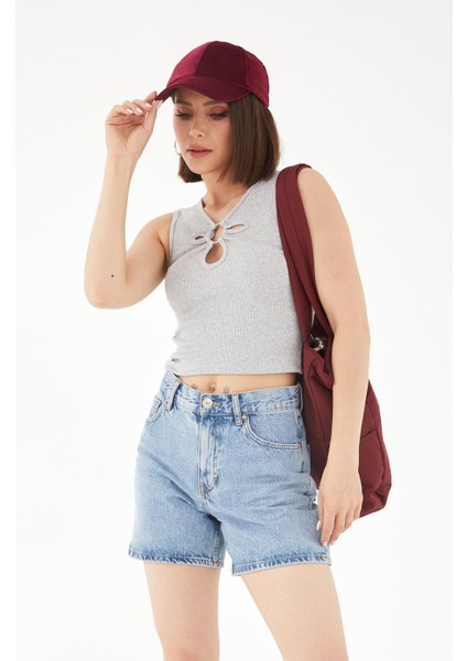 Pencere Detay Crop Bluz