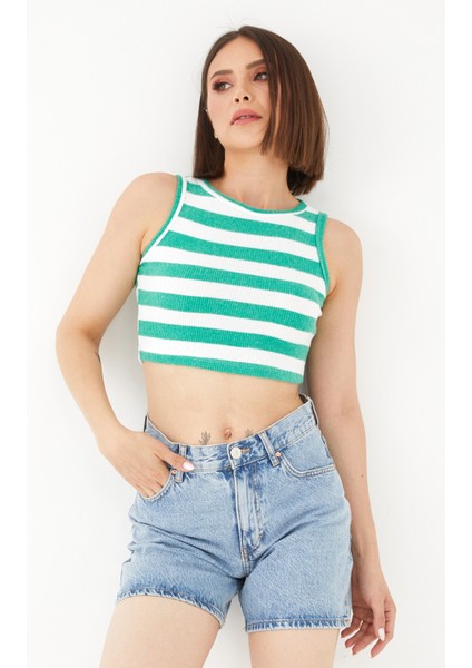 Çizgili Triko Crop Atlet fırsatları