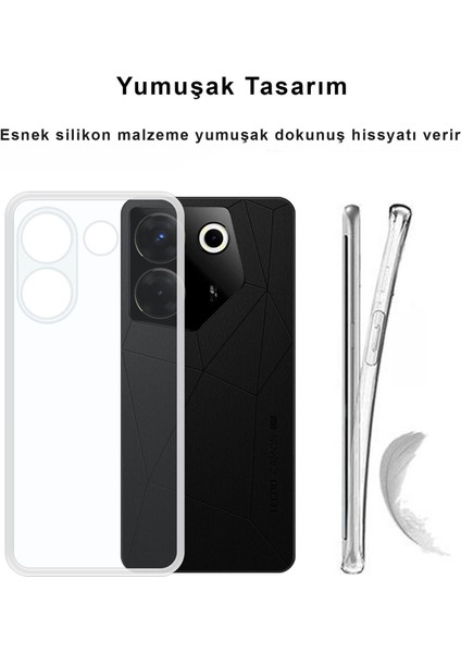 Tecno Camon 20 Kılıf Şeffaf Kamera Korumalı Esnek Yumuşak Silikon