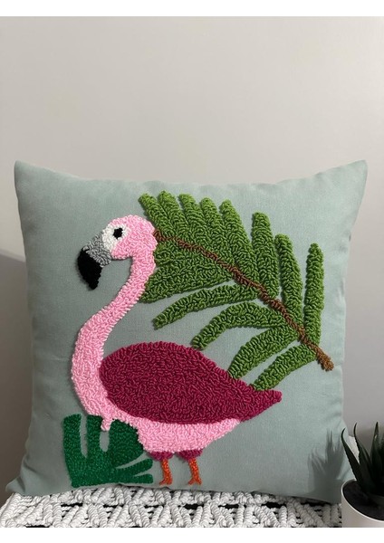 Punchhatolyesii Flamingo Model El Yapımı El Emeği Panch Punch Cagla Yeşili 43X43