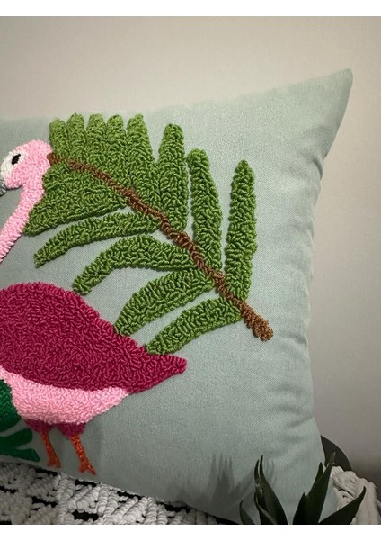 Punchhatolyesii Flamingo Model El Yapımı El Emeği Panch Punch Cagla Yeşili 43X43 fiyatları