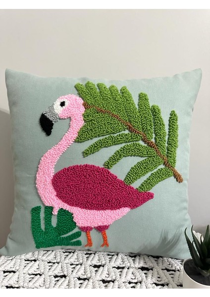 Punchhatolyesii Flamingo Model El Yapımı El Emeği Panch Punch Cagla Yeşili 43X43 modelleri