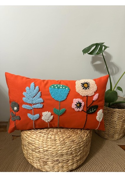 Punchhatolyesi Renkli Çicek Elyapımı Punch Panch Turuncu Renk 30X50