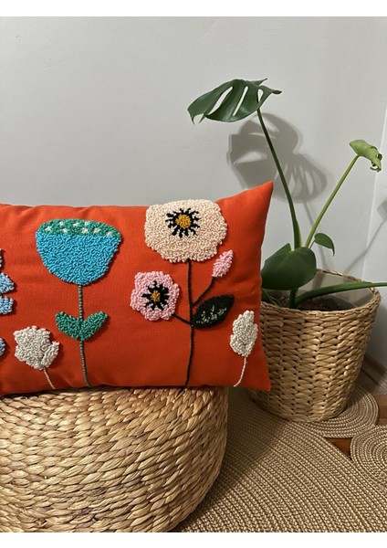 Punchhatolyesi Renkli Çicek Elyapımı Punch Panch Turuncu Renk 30X50 modelleri