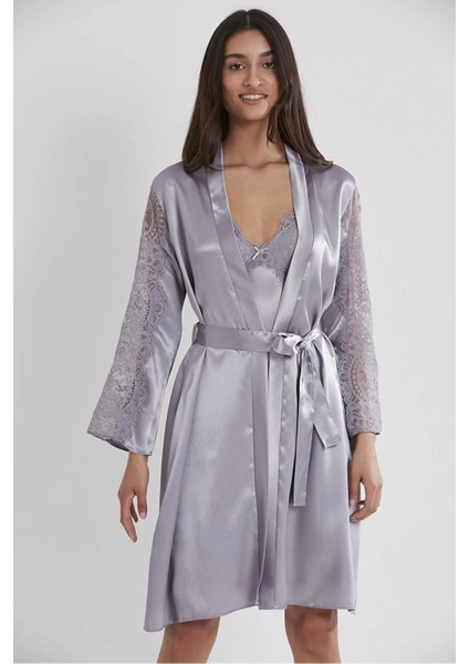 Saten Dantelli Gecelik ve Sabahlık Takımı 4025 - Royal fiyatları