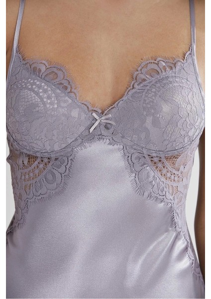 Saten Dantelli Gecelik ve Sabahlık Takımı 4025 - Royal indirimleri