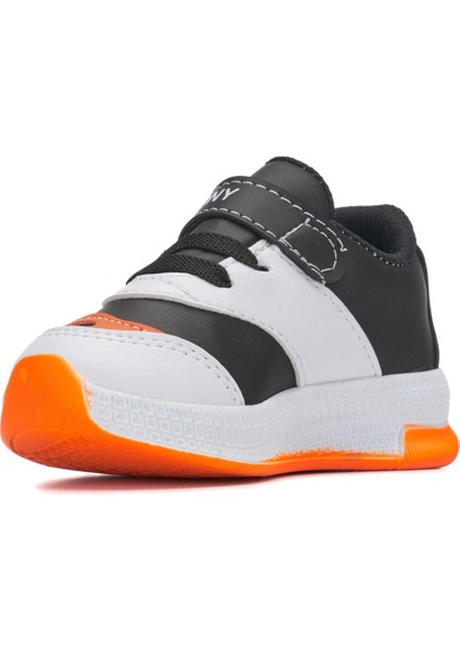 Schony Kıds Çocuk Ayakkabı Beyaz Siyah Yumuşak Dikişli Kaydırmaz Taban Cırtlı Kids Sneakers fiyatları