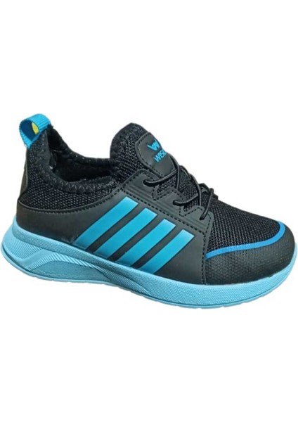 Kids Sneaker Bağcıksız Aqua Ultra Hafif Ortopedik Unisex Spor Ayakkabı Siyah Mavi