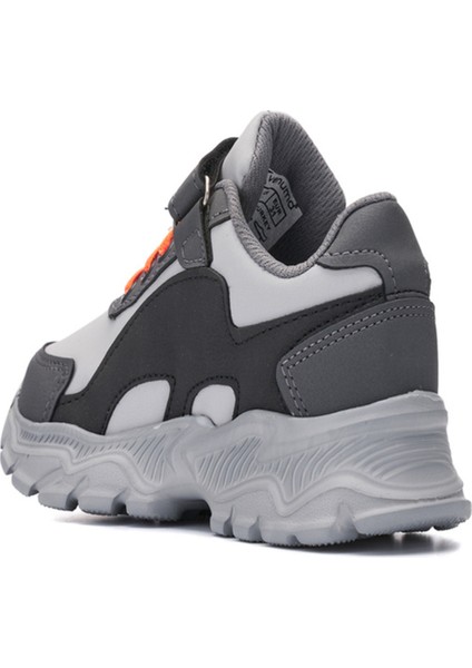 Rahat Çocuk Spor Ayakkabı Sneaker Cilt Filet Siyah/gri/turuncu modelleri