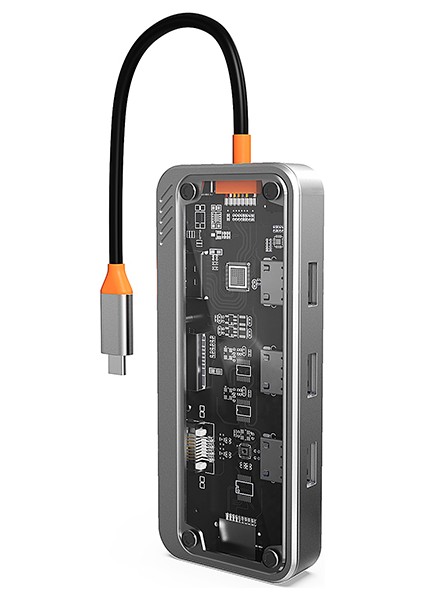 10IN1 Type-C To Usb3.0 + Usb2.0 *2 + Type-C Pd + 3.5mm + HDMI + VGA + Sd + Tf + Ethernet Çoğalt