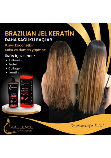 Brazılıan Dalgalı ve Kıvırcık Saçlara Özel Jel Keratin 1000ML