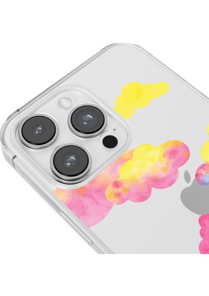 iPhone 13 Pro Max Colorful Clouds Tasarımlı Şeffaf Silikon Telefon Kılıfı modelleri