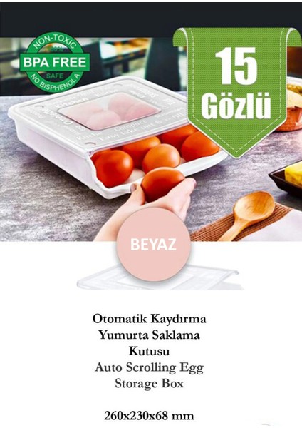 Yumurta Saklama Kabı 15 Gözlü Kapaklı Otomatik Kayar Rampalı Yumurtalık modelleri