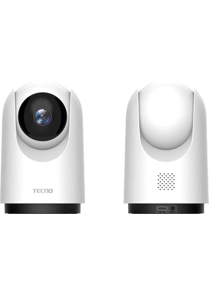 TH300 3mp 2k Ultra Hd 360° Kablosuz Wifi Güvenlik Kamerası + Tecno 64GB 100MB/S Micro Sd Hafıza Kartı ve Adaptörü