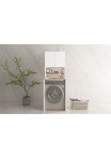 Üst Dolaplı Çok Amaçlı Çamaşır Makinesi Dolabı
