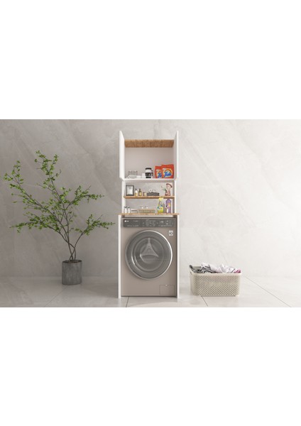 Üst Dolaplı Çok Amaçlı Çamaşır Makinesi Dolabı