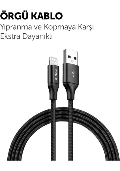 Super Şarj Örgü Tasarım 2mt Iphone Şarj Kablo Iphone 11 12 13 14 Pro Max Şarj Kablosu 480MBPS