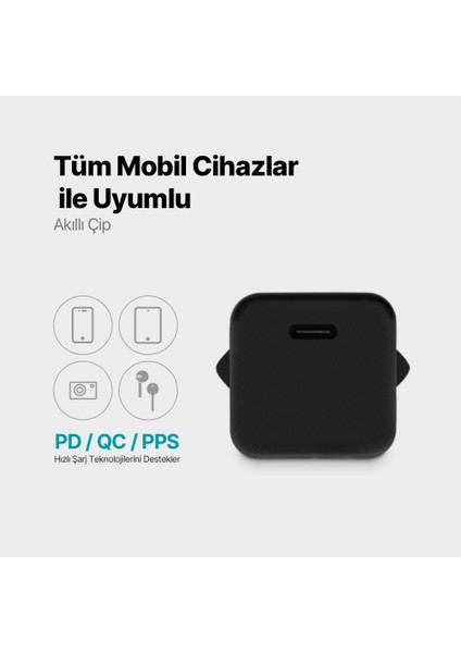 Süper Şarj Akım Korumalı Pd/qc Pd Girişli 20W Şarj Başlığı Iphone 15 Pro Max Şarj Başlığı Şarj