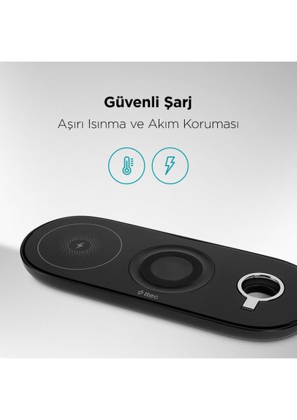 Masaüstü Şarj Istasyonu 3in1 15W Telefon Apple Watch Kulaklık Şarj Standı Iphone 11 12 13 14 15 Pro Max Şarj