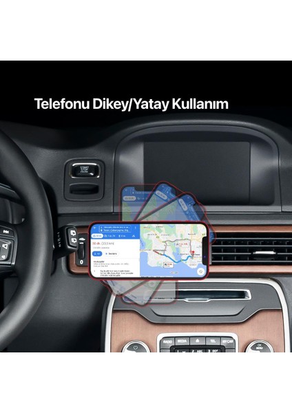 Kablo Yerli Ultra Mıknatıs Havalandırma Araç Içi Telefon Tutucu Yatay Dikey Kullanım