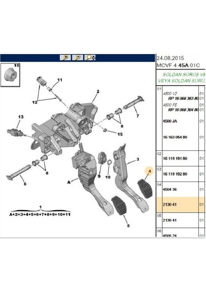 Pedal Lastiği Debriyaj Bipper Nemo (REP2130014-213041) fiyatları