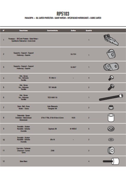 RP5103 Bmw F650GS - F800GS (08-17) - F700GS (13-17) - F800GS ADV. (13-18) Karter Koruma