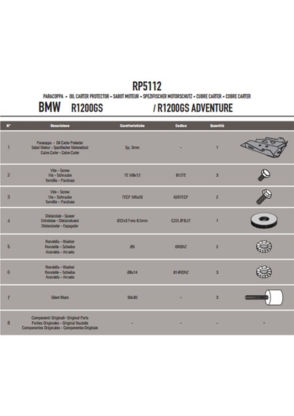 RP5112 Bmw R1200GS - R1200GS Adventure (13-18) - R1200R/RS (15-18) - R1250RS (19) Karter Koruma fiyatları