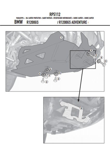 RP5112 Bmw R1200GS - R1200GS Adventure (13-18) - R1200R/RS (15-18) - R1250RS (19) Karter Koruma fırsatları