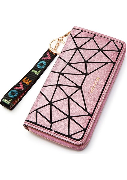 Geometrik Desen Uzun Clutch Cüzdan (Yurt Dışından)