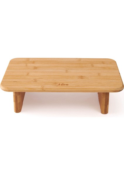 Mien Bambu Ayaklı Diktörtgen Kesme Tahtası - Bej - 34X22X9 cm