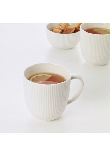 Ofantlıgt 9 cm Beyaz Kupa Fincan Feldispat Porselen