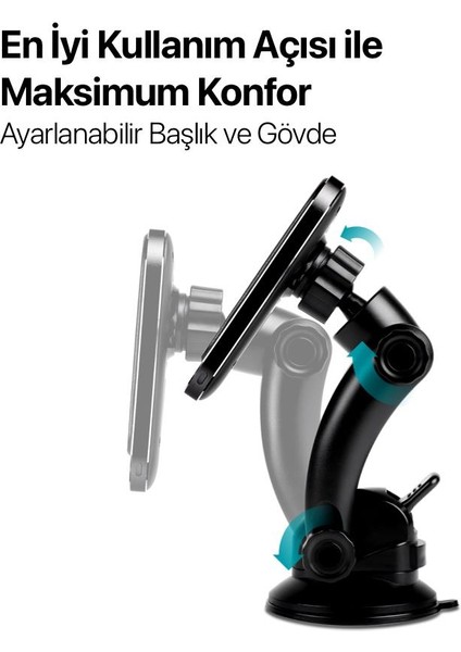 32W 2in1 Magsafeli Kablosuz Şarjlı Araç Içi Telelefon Tutucu, Torpido Üstü ve Havalandırma Girişli Tutucu fırsatları