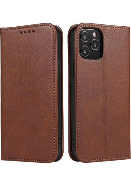 Iphone 14 Için Pro Manyetik Karbon Fiber Deri Folio Flip Case Tam Telefon Kılıfı (Yurt Dışından)