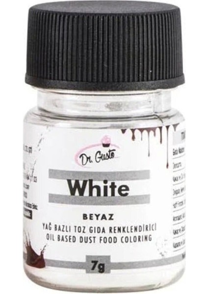 Yağ Bazlı Toz Çikolata Boyası Beyaz 7 gr