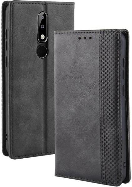 Nokia 5.1 Artı Cüzdan Manyetik Kapatma Pu Deri Için Telefon Kılıfı (Yurt Dışından)